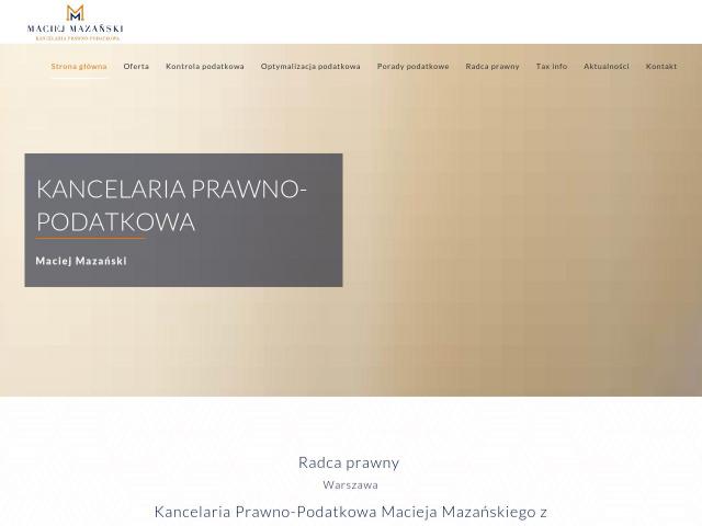 Kancelaria Prawno-Podatkowa Maciej Mazański Doradca Podatkowy i Radca Prawny
